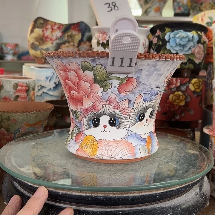 满38包邮 景德镇幸运花盆