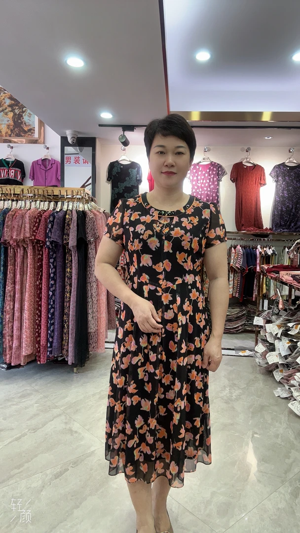 【活动款】2025夏季新款88580品牌气质碎花优雅连衣裙 花帝