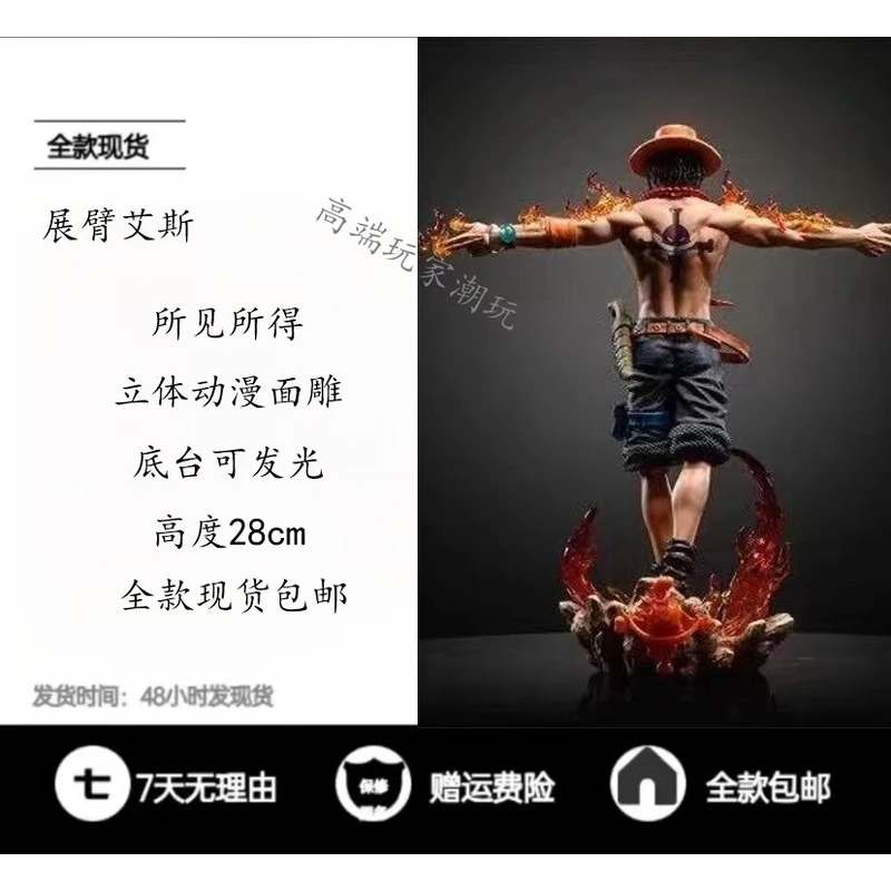 展臂艾斯 “背影”艾斯宇宙海贼王共鸣GK手办雕像模型