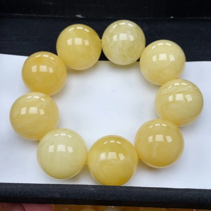 裸石蜜蜡未镶嵌蜜蜡28手串重115克