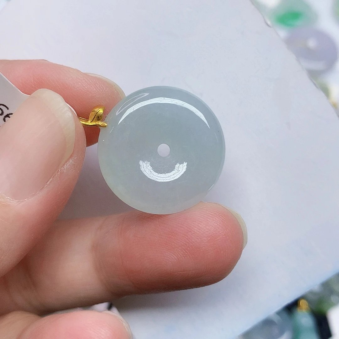 翡翠18K金镶嵌颈饰456788