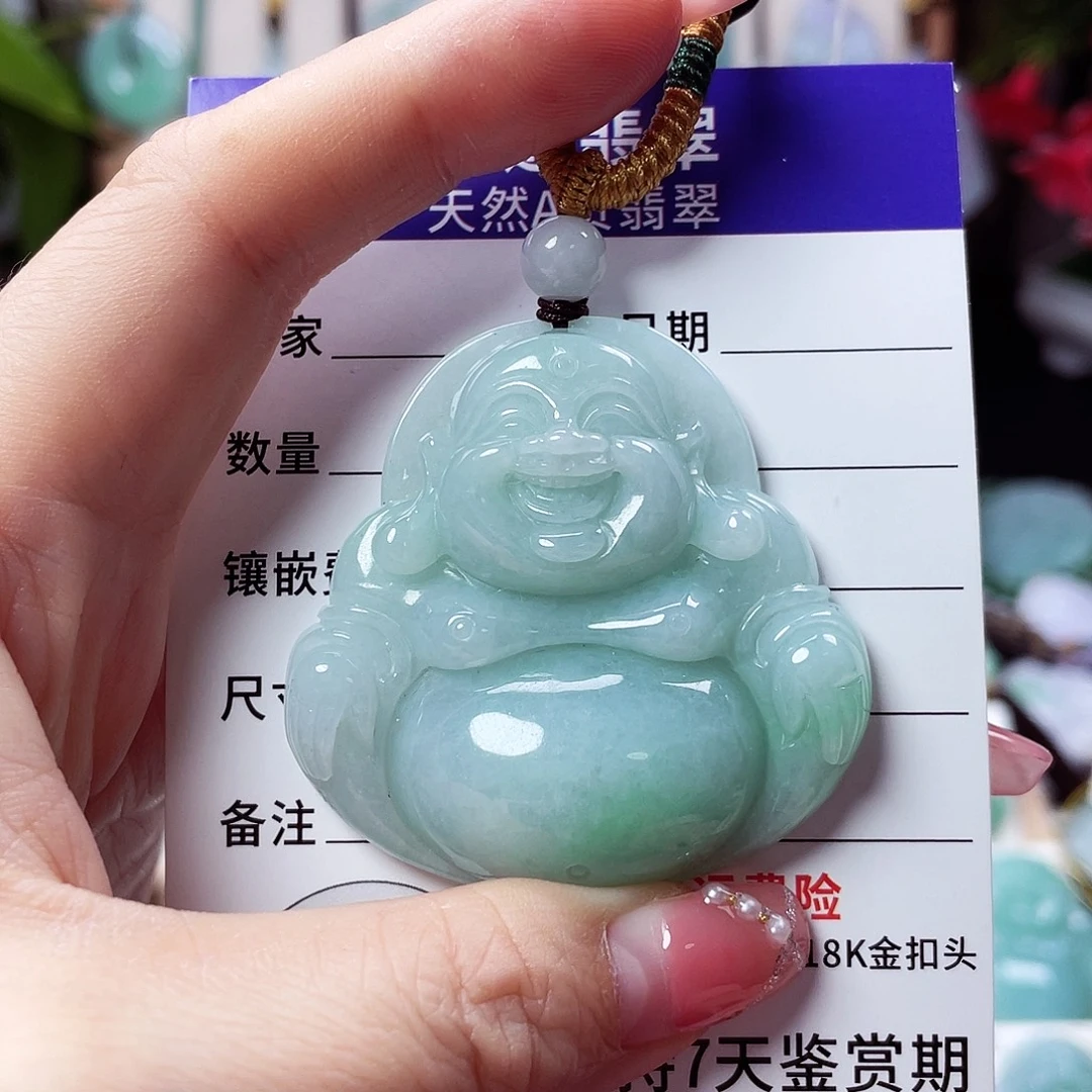 翡翠未镶嵌颈饰佛公25