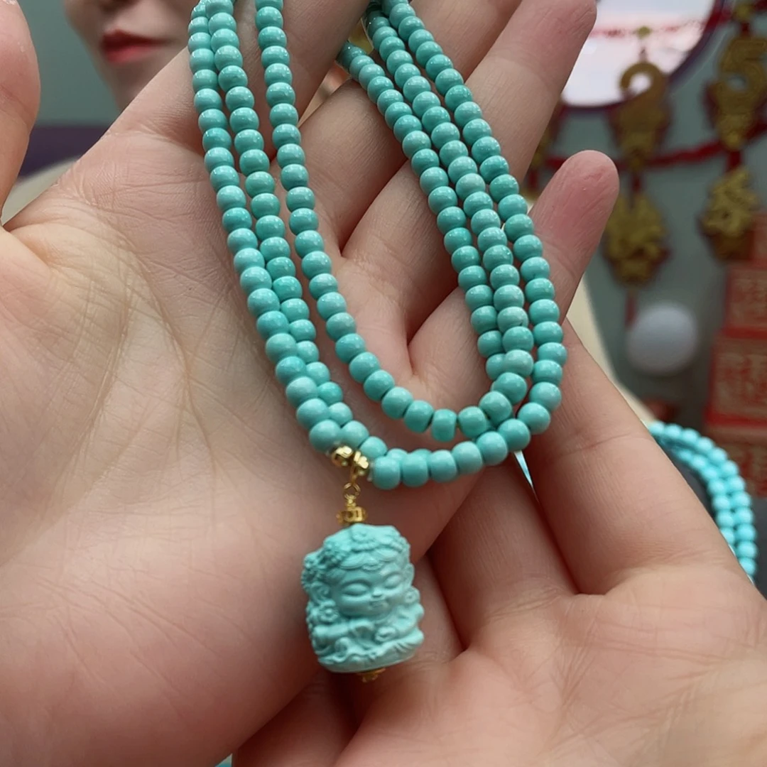 绿松石颈饰18K金镶嵌