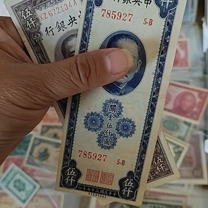 纸山****。中央银行伍仟圆关金672134+785927