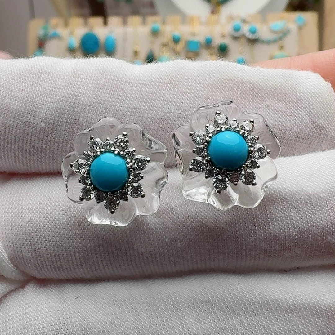 绿松石珠宝奇石银S925镶嵌