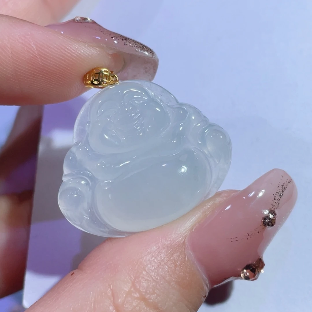 翡翠颈饰18K金镶嵌佛公