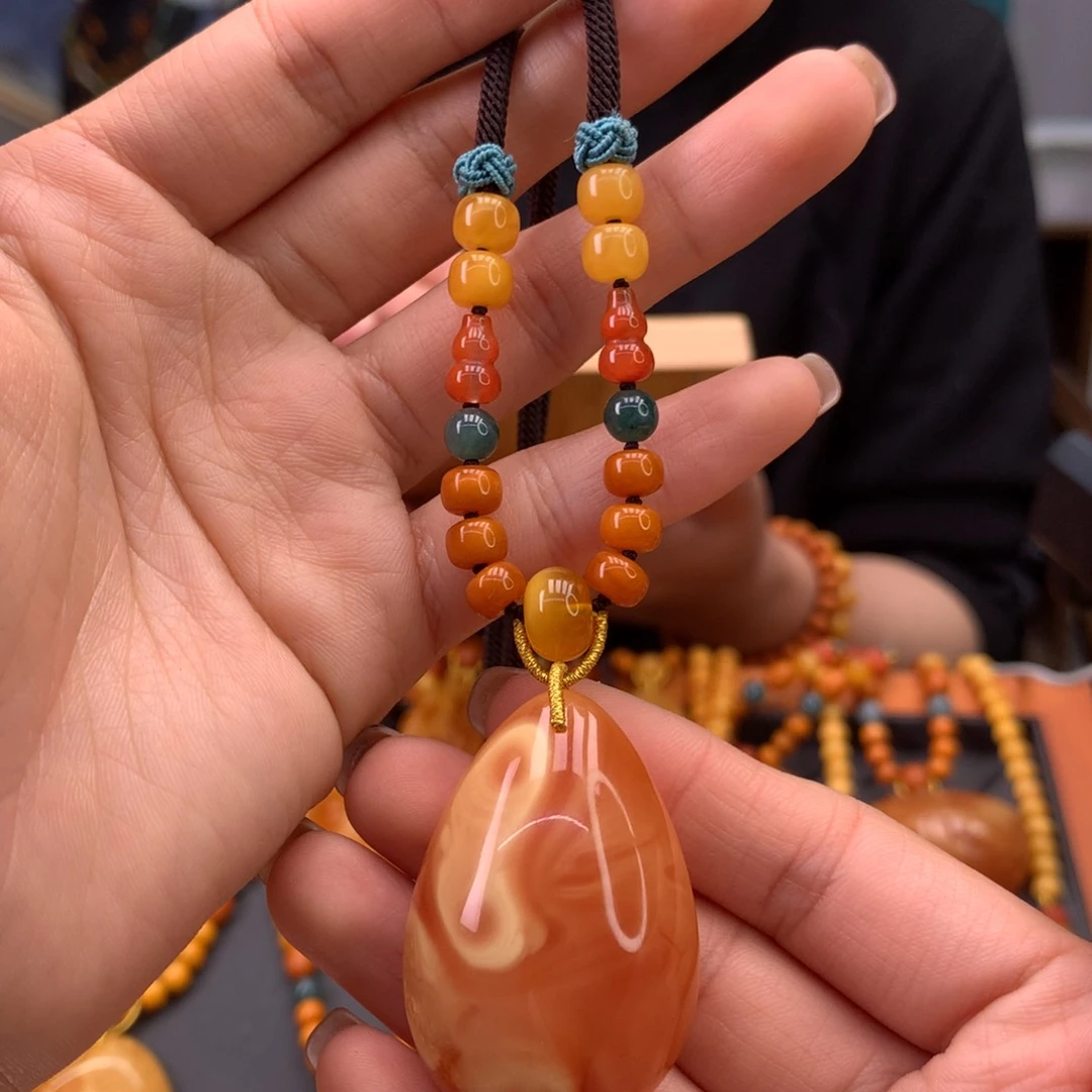 蜜蜡颈饰未镶嵌水滴