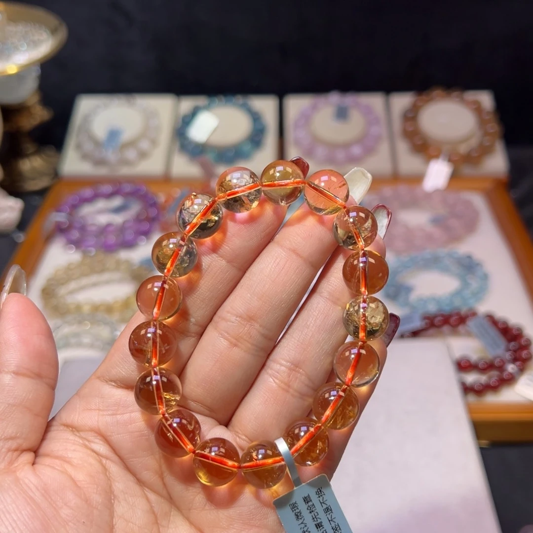 水晶手串未镶嵌p****p毕业级巴西黄水晶11.6m m