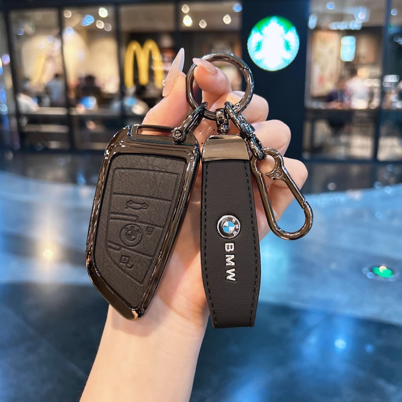 适用宝马5系TPU全包钥匙套大理石纹3系x3/x5三系刀锋x1保护壳包扣