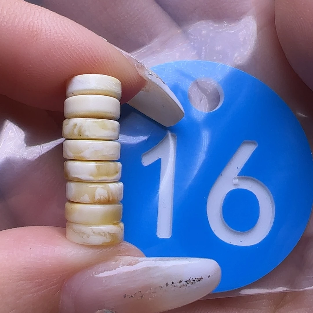 未镶嵌蜜蜡裸石7mm白蜡 精工隔片