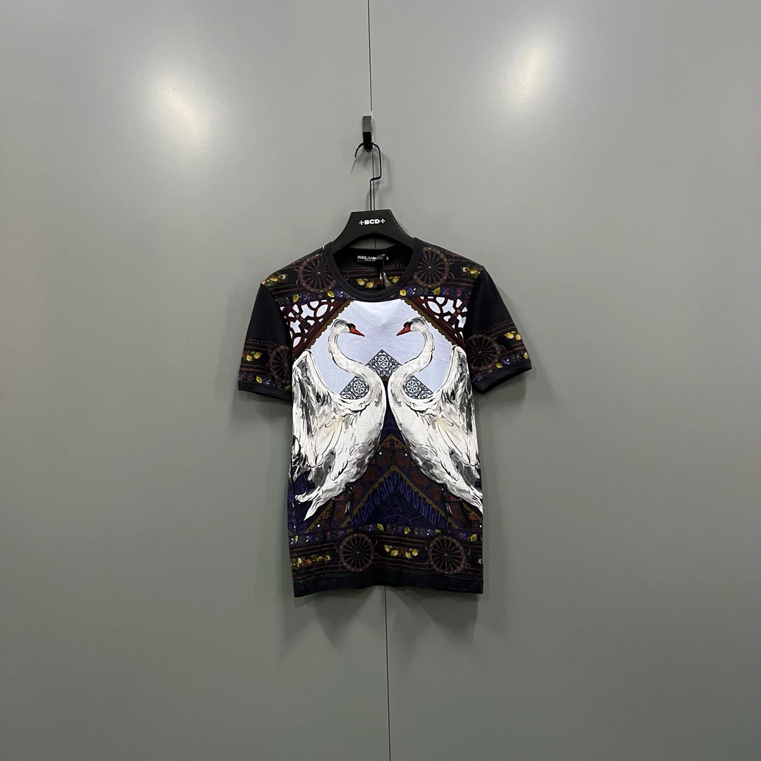 95新 maje jp116 PP 天鹅印花短袖 44码 102858