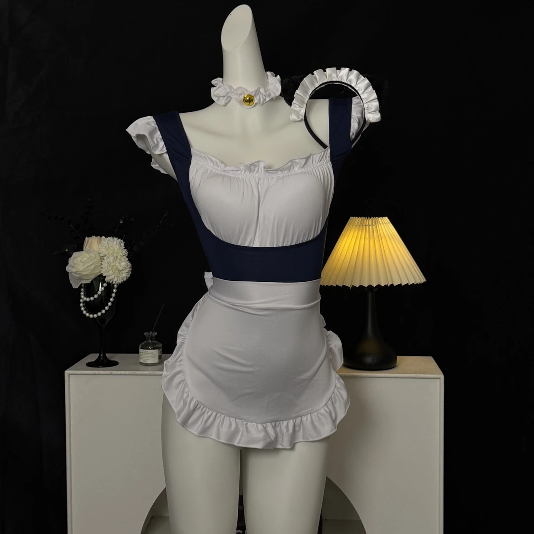 2025新款大码甜辣可爱女佣qq内衣蕾丝纯情女仆夜店cos套装睡裙女