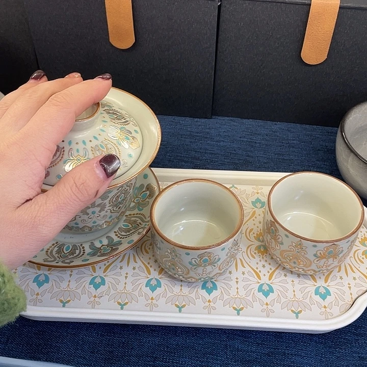 陶景德陶瓷盖碗茶具