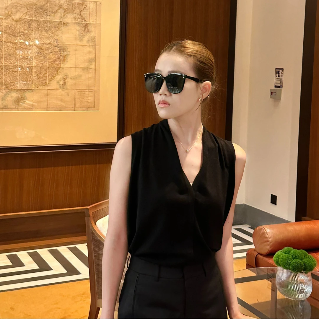 V领针织背心上衣夏季56001