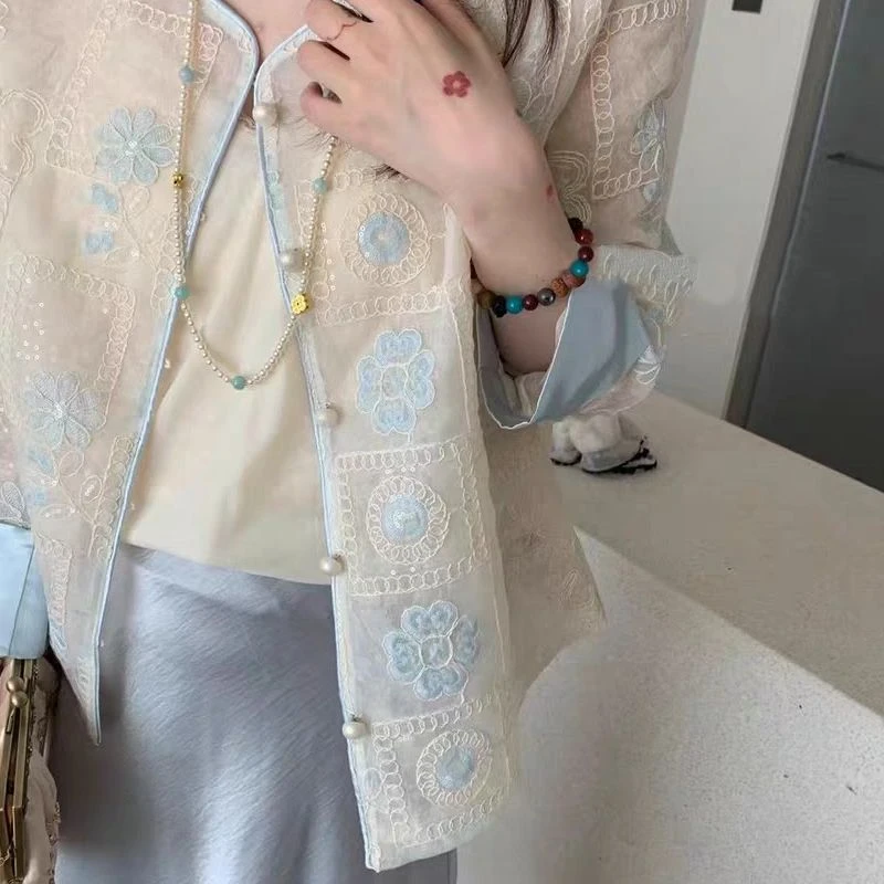 【董小姐】新款方格刺绣外套W53WT993