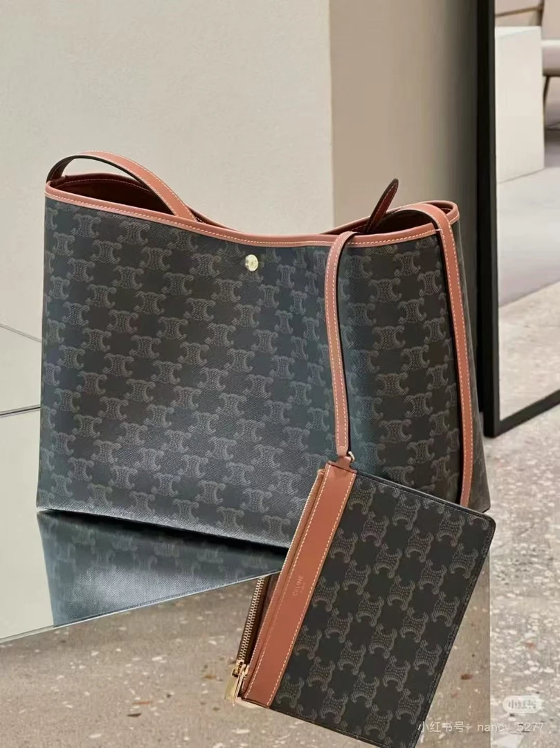 【初屿甄选】SBT都市简约单肩斜跨包耐磨大托特肩包女士托特包印花