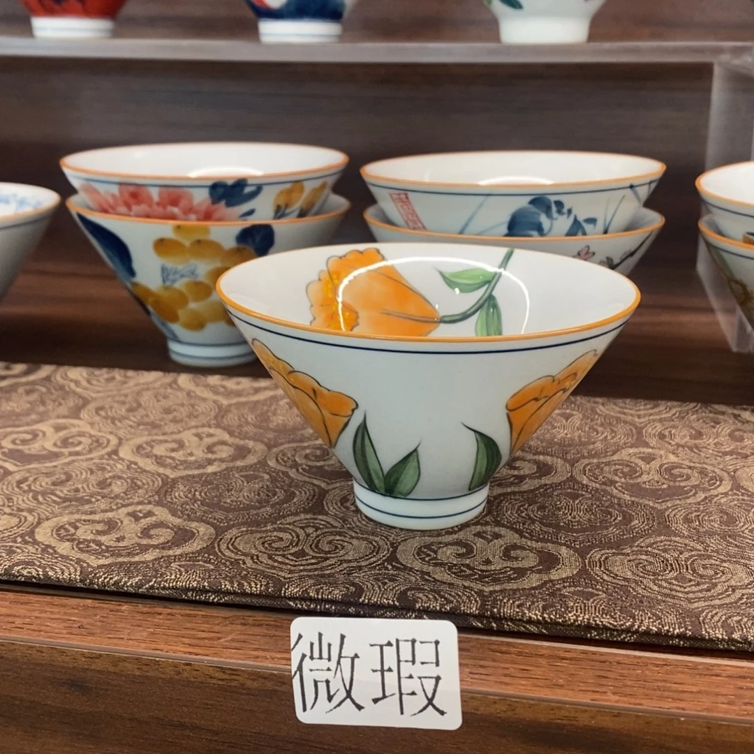 釉下彩老陶泥手工绘制