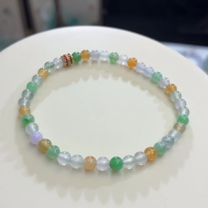 翡翠未镶嵌手链冰胶糖果卡4.5