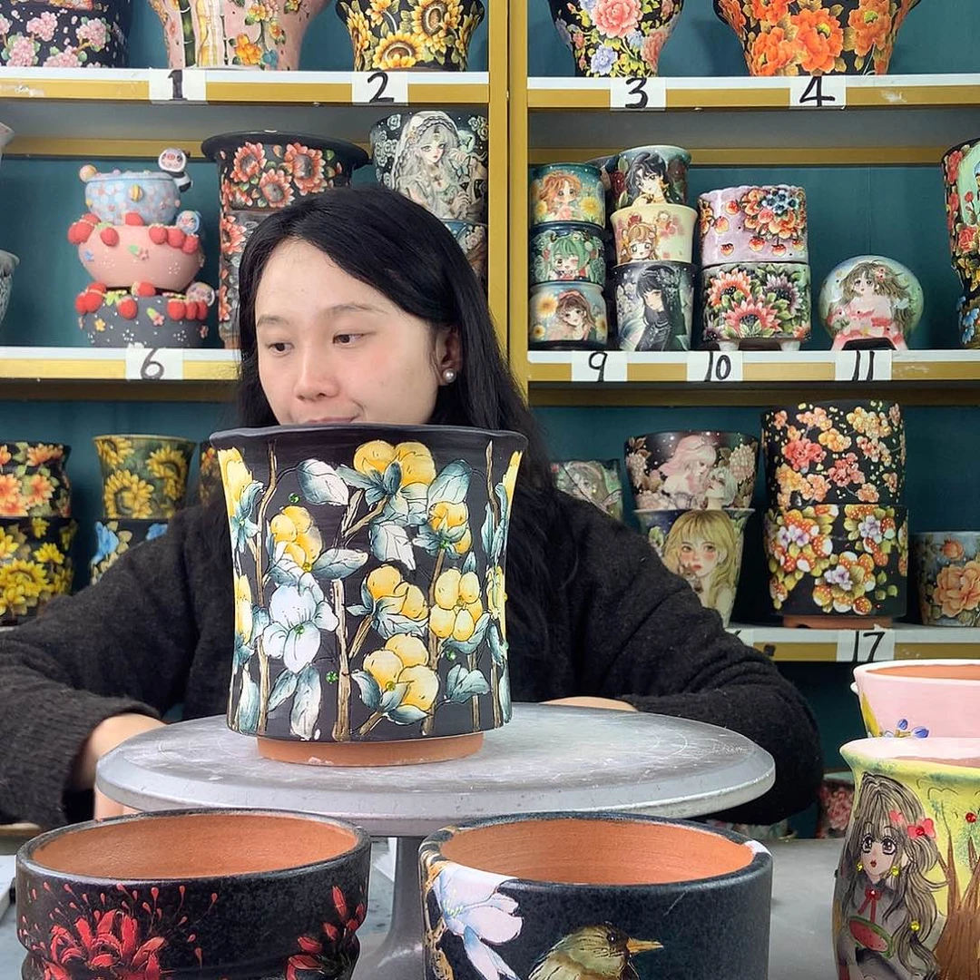 陶景德镇手工花盆5陶瓷