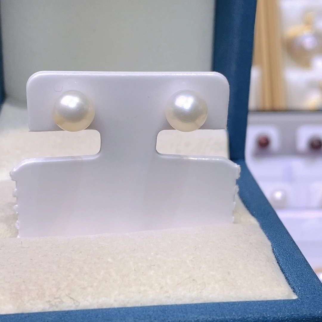 银S925镶嵌淡水珍珠耳饰༄**༄