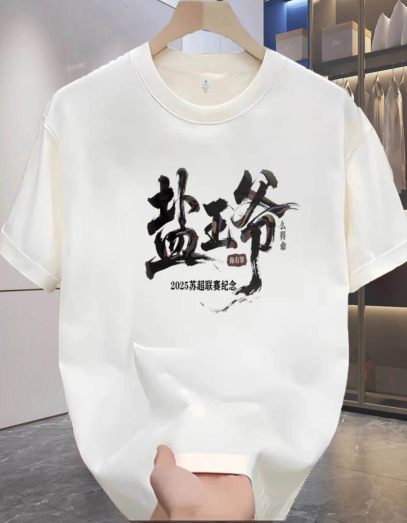 桃不凡四大菜子苏超周边短袖个性男女同款230克棉T恤