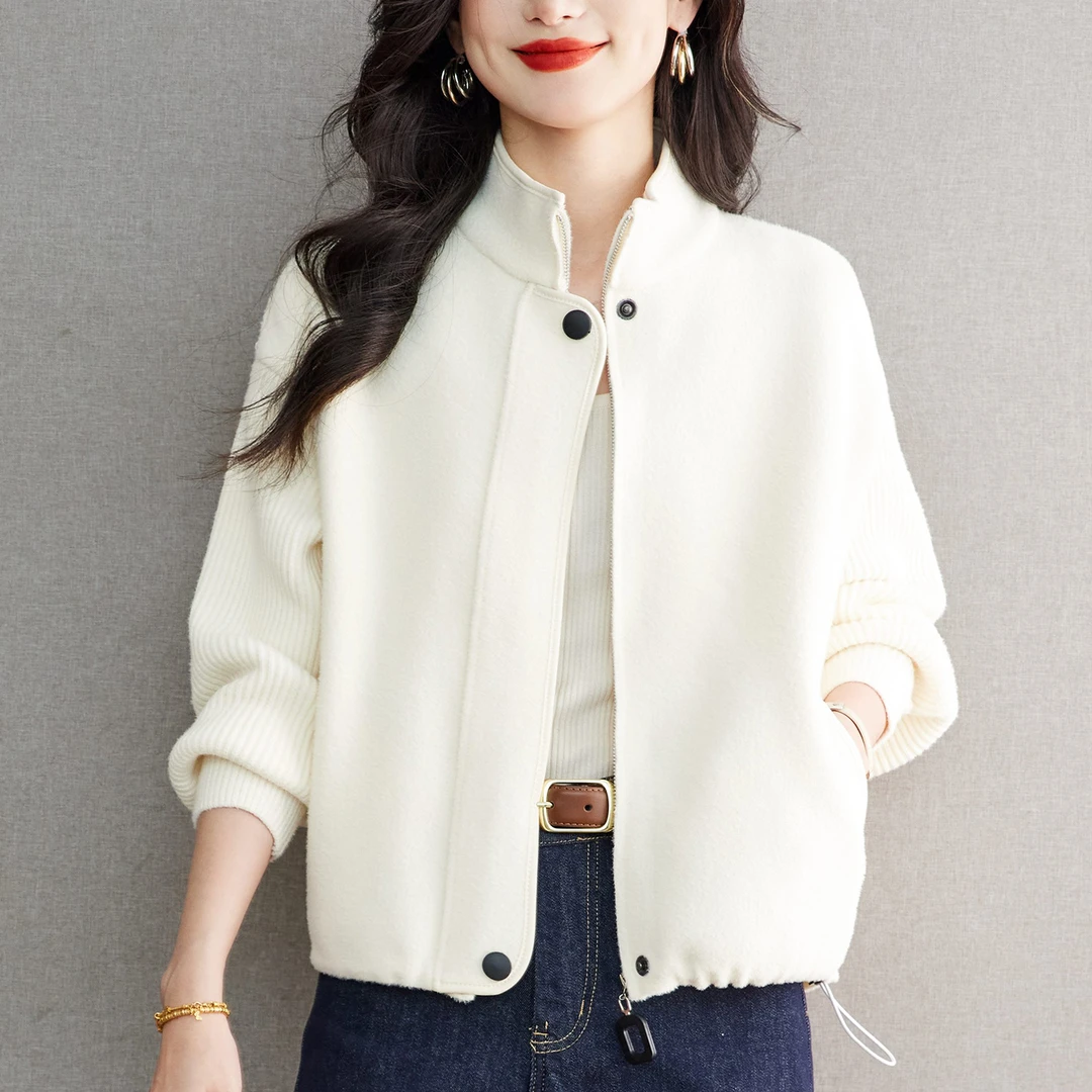 立领外套女2025新款气质轻奢高级感毛呢开衫洋气休闲秋装外搭上衣