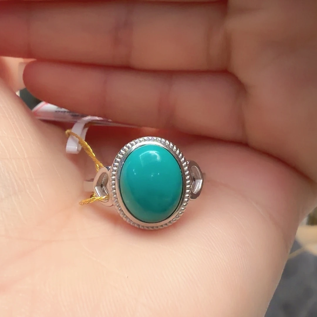 绿松石银S925镶嵌戒指