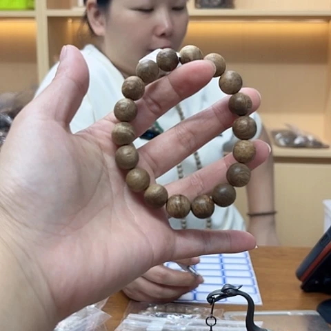 手串沉香菩萨棋圆珠单圈1.2/9克多样性发一