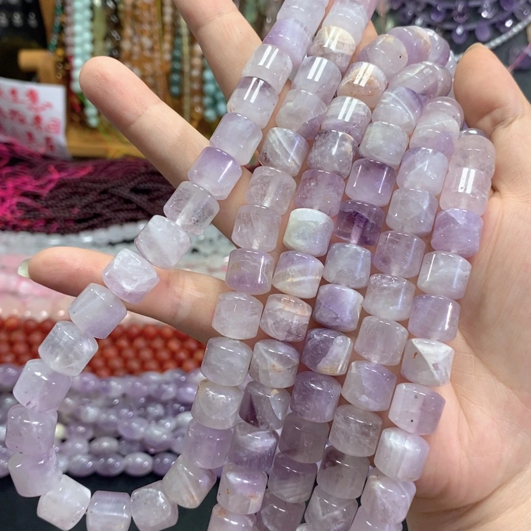 未镶嵌玛瑙/玉髓珠宝半成品紫水晶一条卡12mm