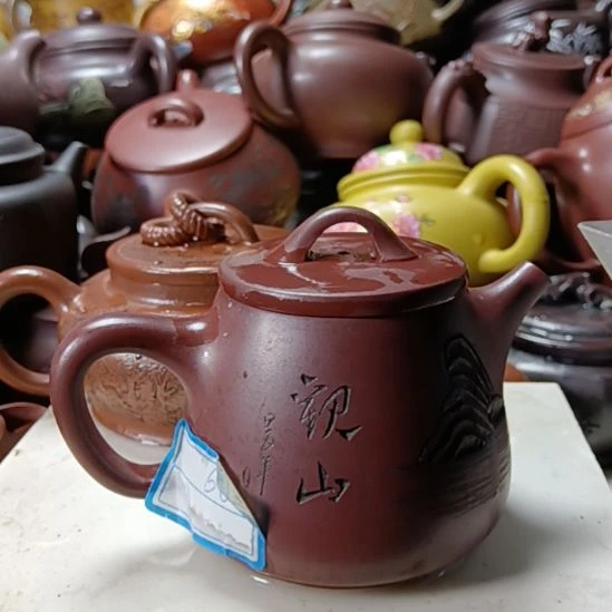 紫砂茶壶宜兴原矿金龙血砂柴烧手工260cc紫砂壶