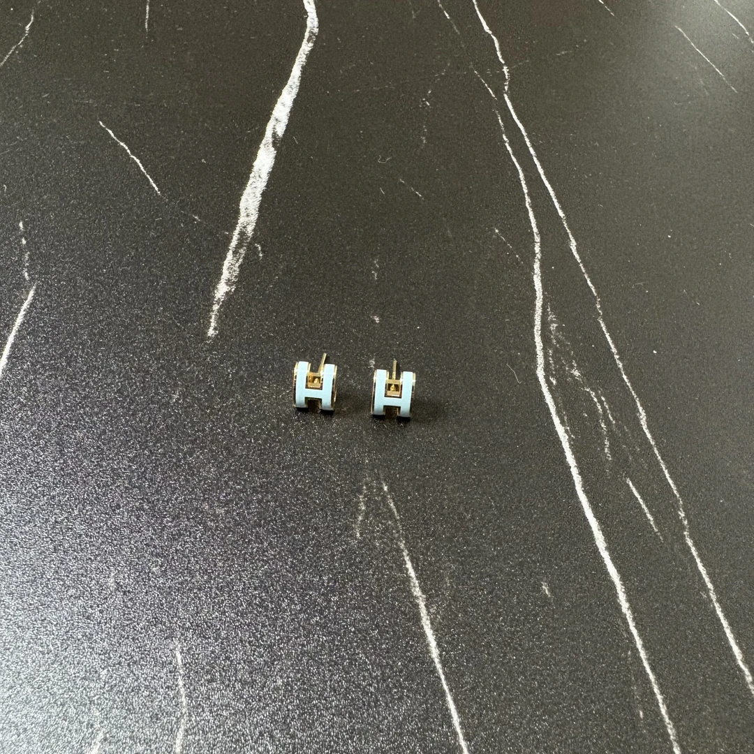 铜合金亚克力耳饰 千金风耳钉简约百搭设计师3358