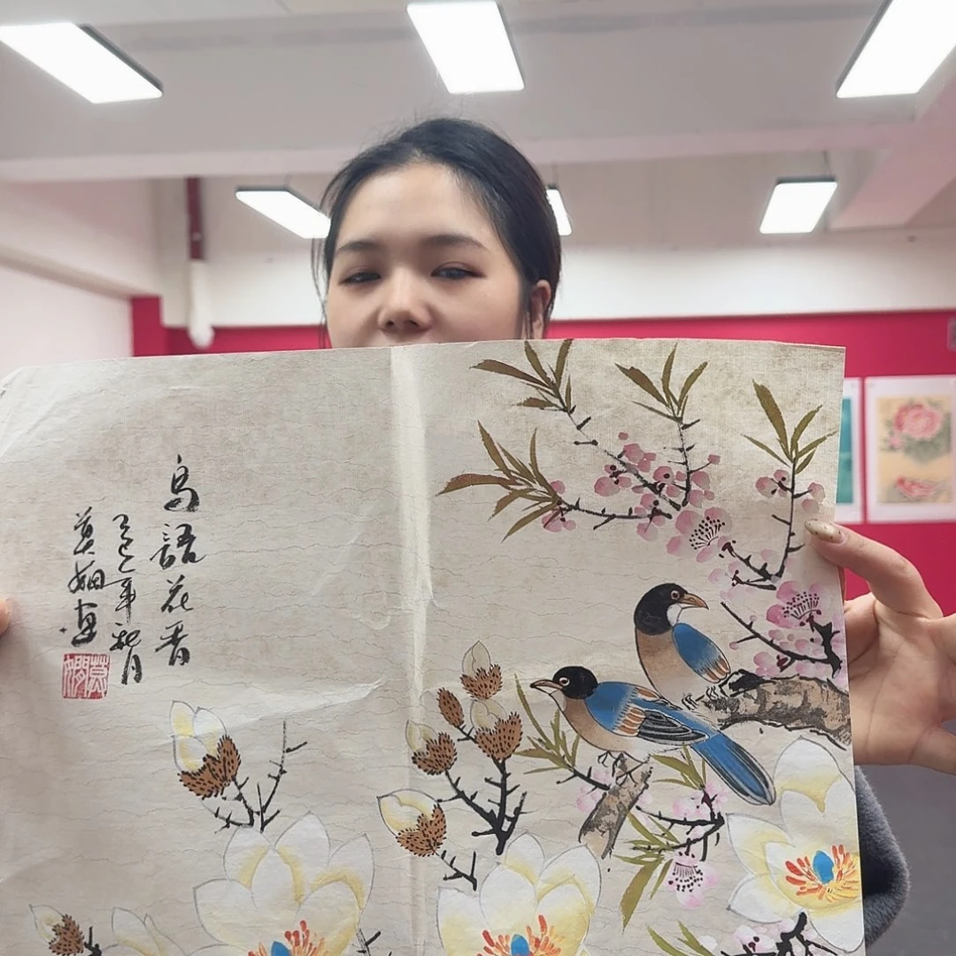 国画三尺斗方鸟语花香