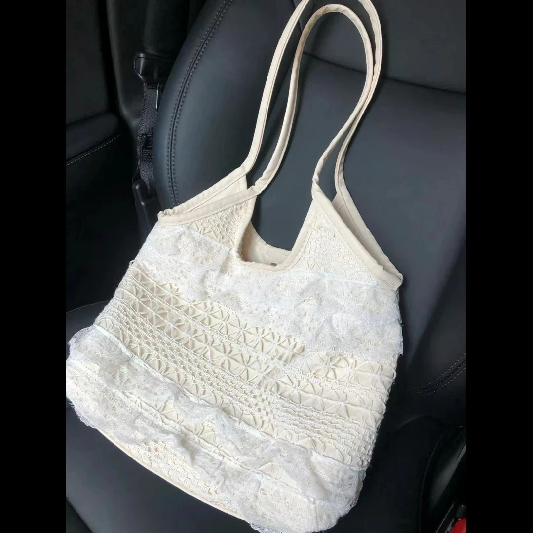 夏季小众设计仙气蕾丝网纱腋下包2025新款休闲度假通勤手提单肩包