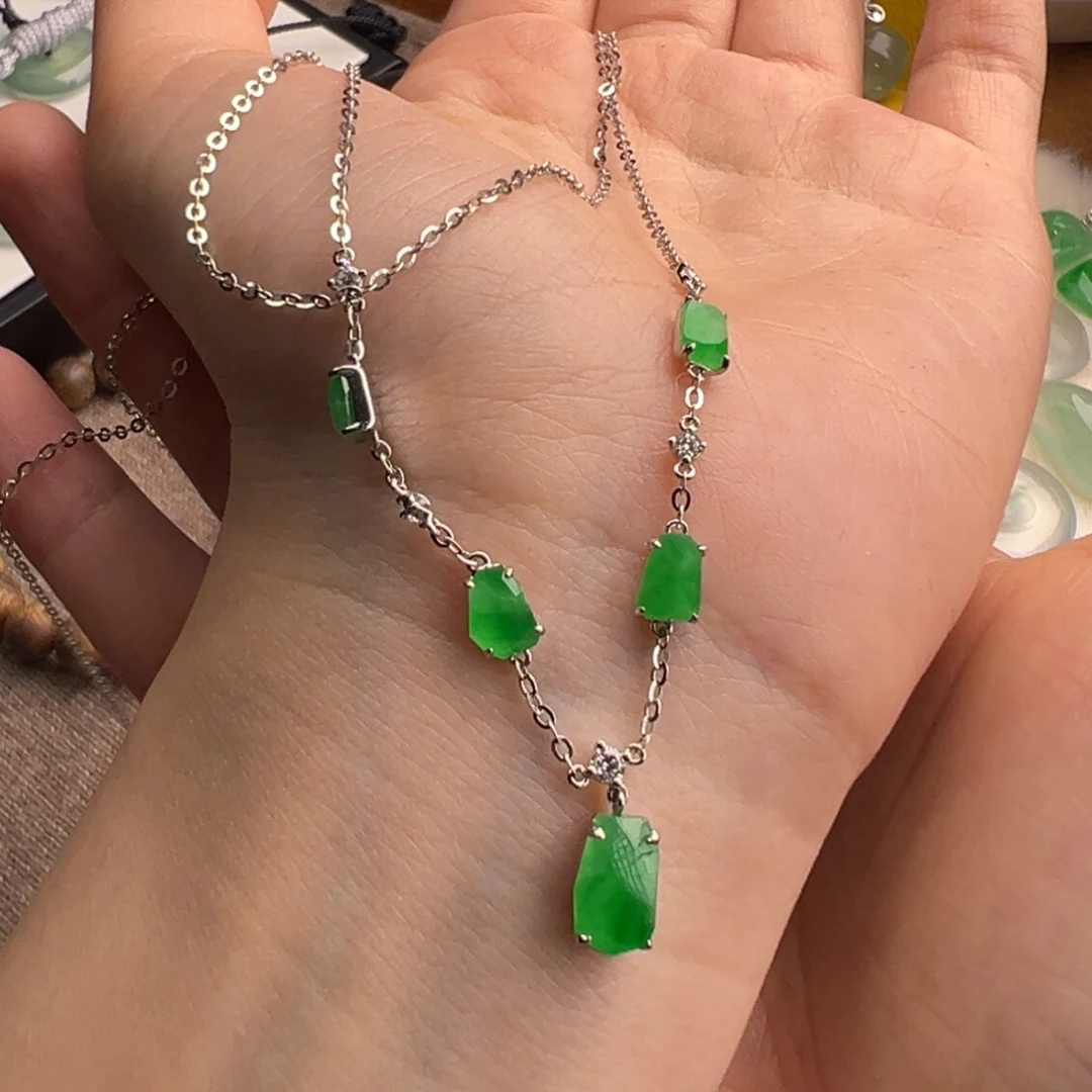 翡翠18K金镶嵌颈饰Y高定套链