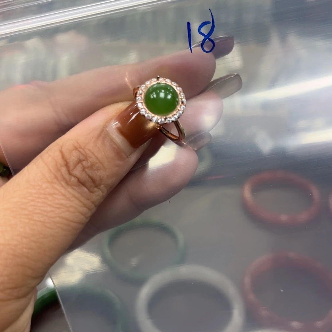 @***@和田玉银S925镶嵌戒指