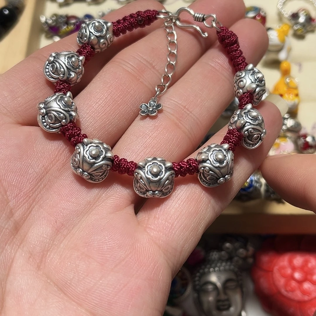 链子925银珐琅醒狮