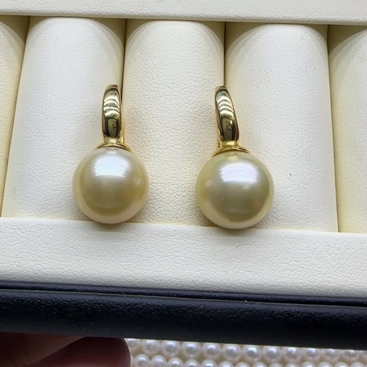 未镶嵌摆件海水珍珠海水金珠耳扣12.9mm