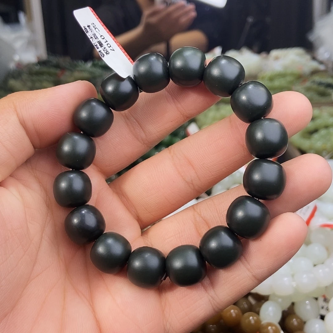 和田玉未镶嵌手串天然卡14且末沙枣青多样性拍一发一