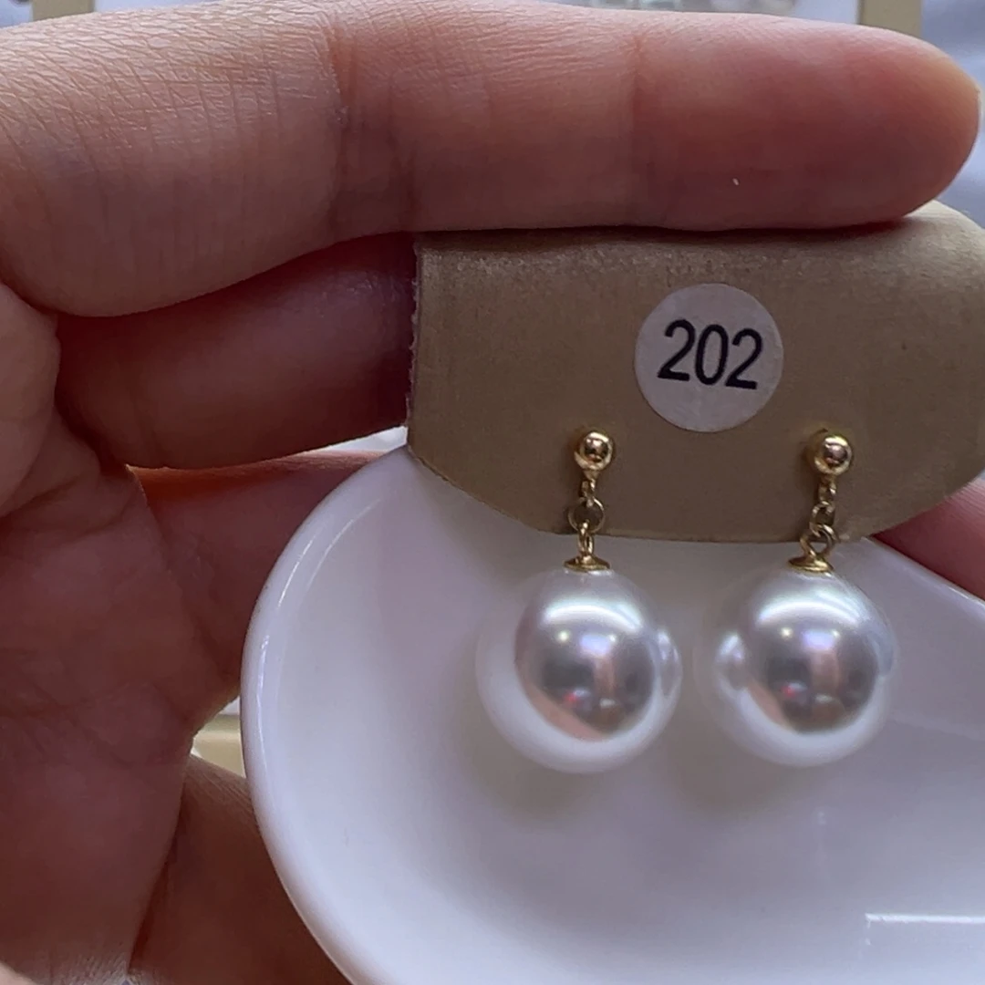 银S925镶嵌淡水珍珠耳饰