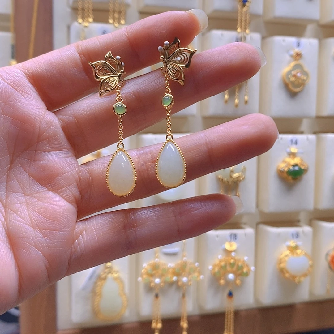 和田玉银S925镶嵌颈饰