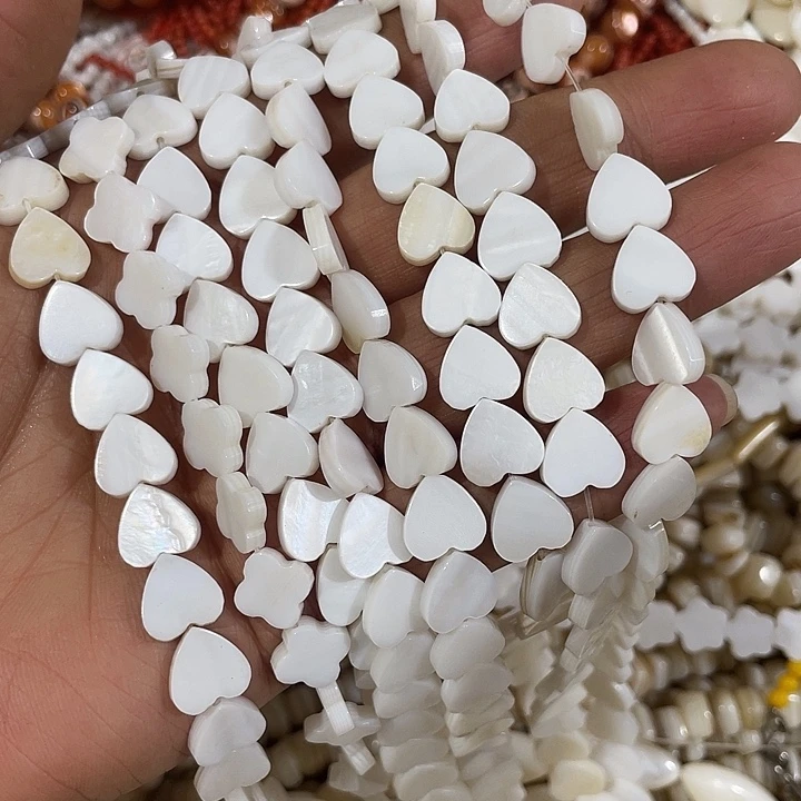 玛瑙/玉髓合金珠宝半成品天然贝壳爱心A货