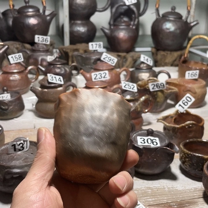 纯手工捏制柴烧茶具