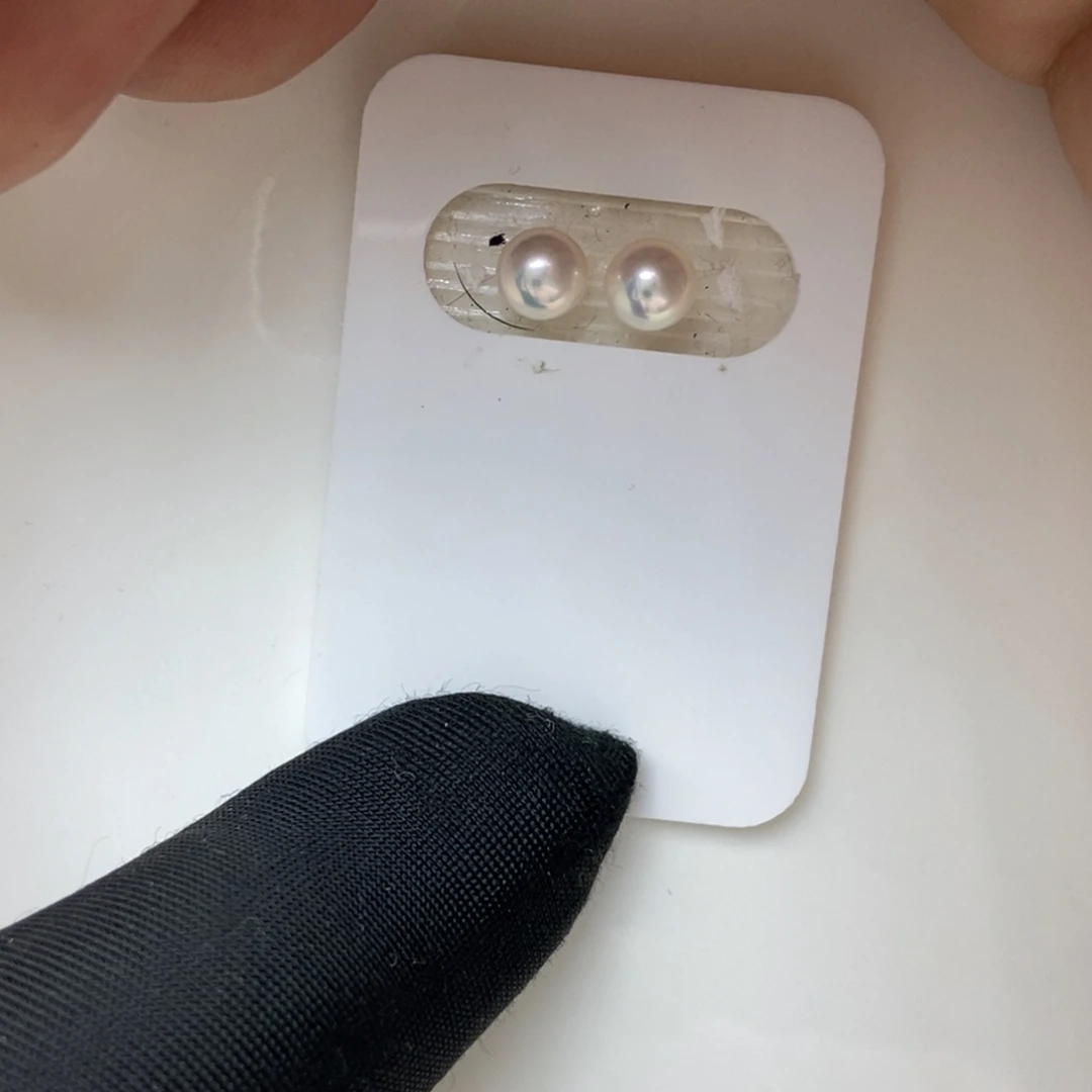 淡水珍珠耳饰银S925镶嵌6-7无核