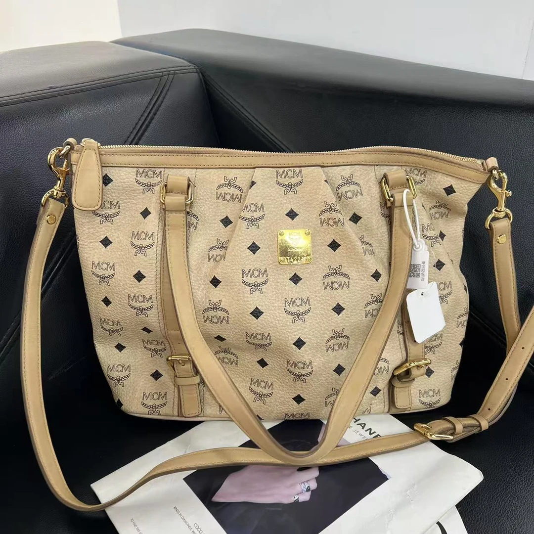 95新 MCM 捐金沉珠/托特包