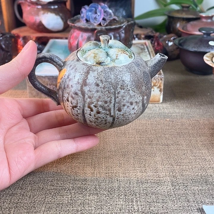 瓷片景德镇柴烧。山竹壶。 28号