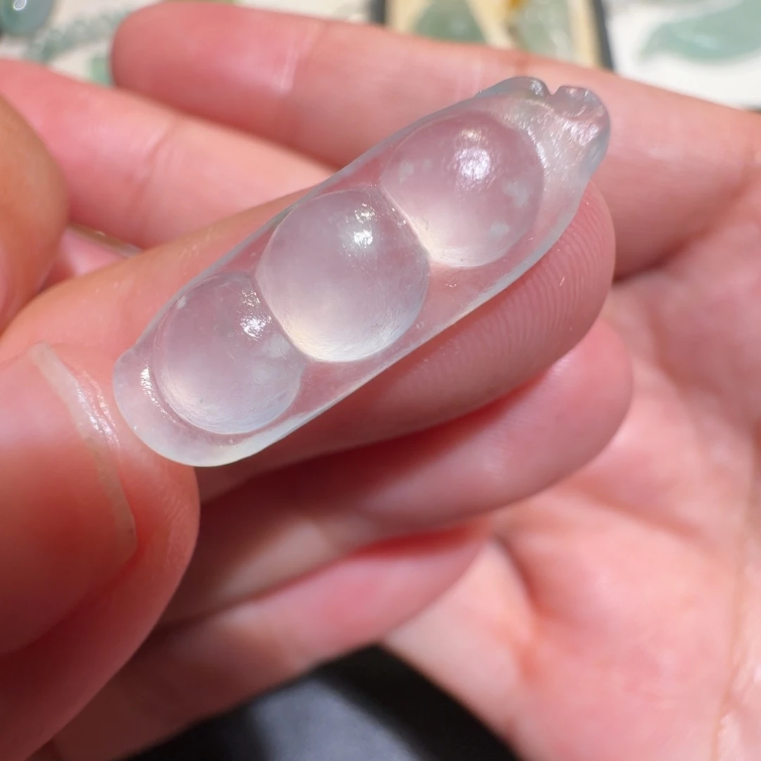 定制翡翠未镶嵌高冰炸光精品福豆