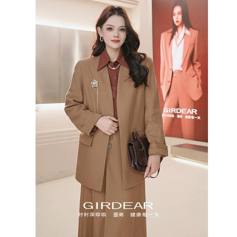 GIRDEAR/哥弟新款气质小西服上衣职场极简风百搭西装外套140058