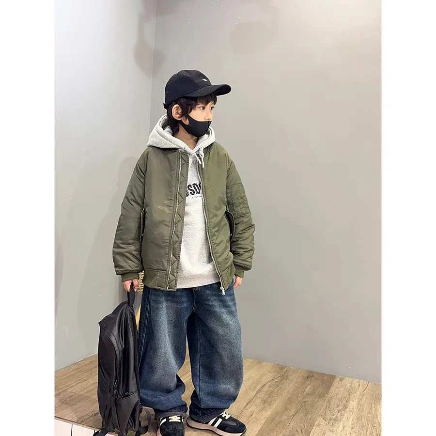 男童冬季棒球棉衣保暖加厚款飞行员夹克冬装外套MCT029