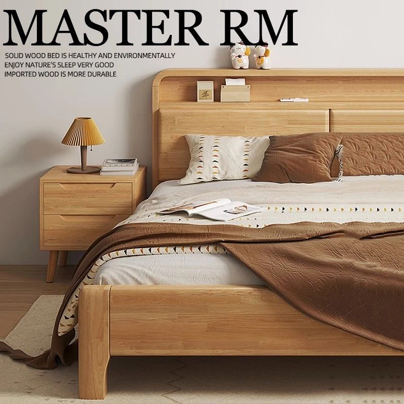 厂家直发现代简约实木床主卧出租房婚床双人床轻奢软包单人储物床