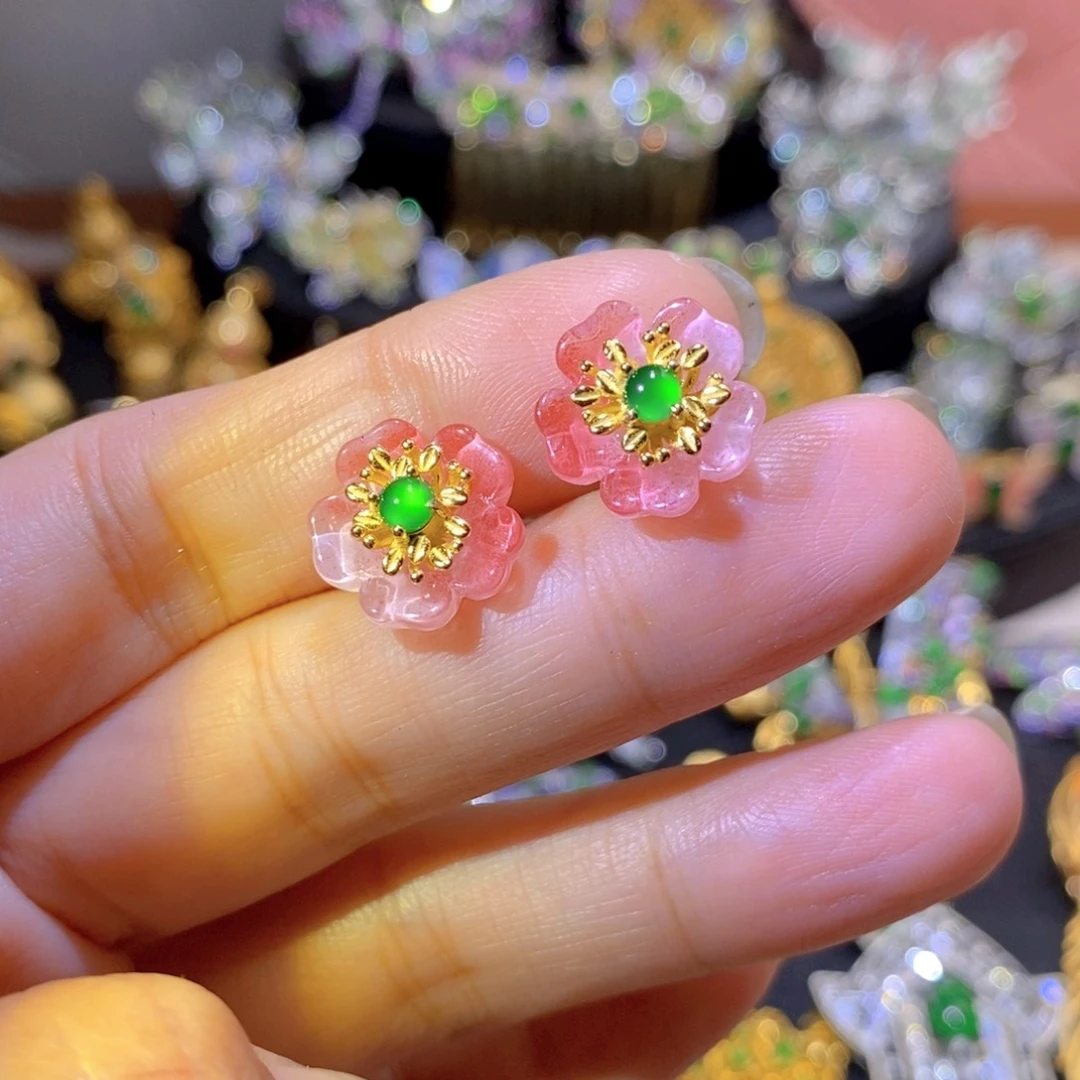 吊坠(不含链)银S925镶嵌翡翠